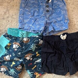 Boys 3-Pack Swim & Casual Shorts - Blue Nautical Mix